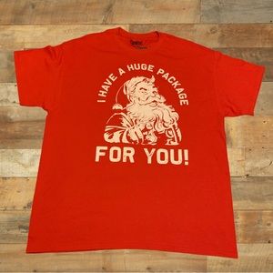 Funny Santa Big Package Present Shirt Funny Merry Christmas Shirt White Elephant